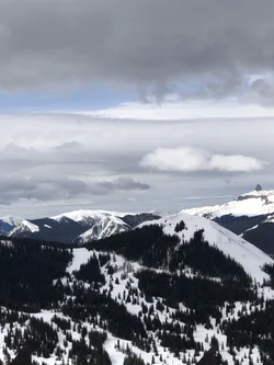 Mountain landscape with snow-capped peaks